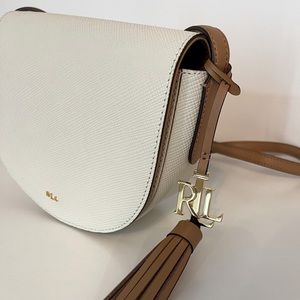 Ralph Lauren Dryden Caley crossbody saddle bag in white